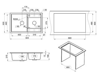 Мойка кухонная Granula 8201, АРКТИК
